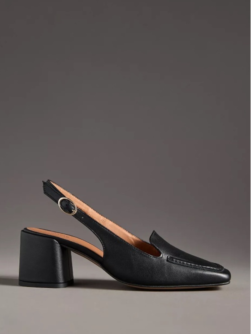 Anthropologie Maeve Leather Square-Toe Slingbacks